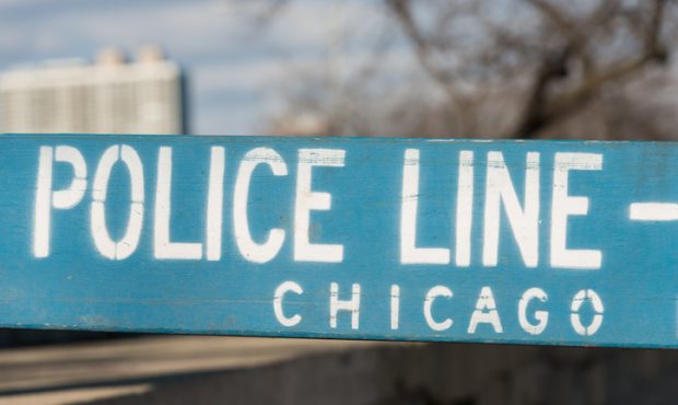 A police line barrier in Chicago....