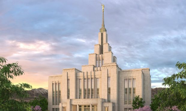 A rendering of the Saratoga Springs temple. (Church of Jesus Christ of Latter-day Saints)...