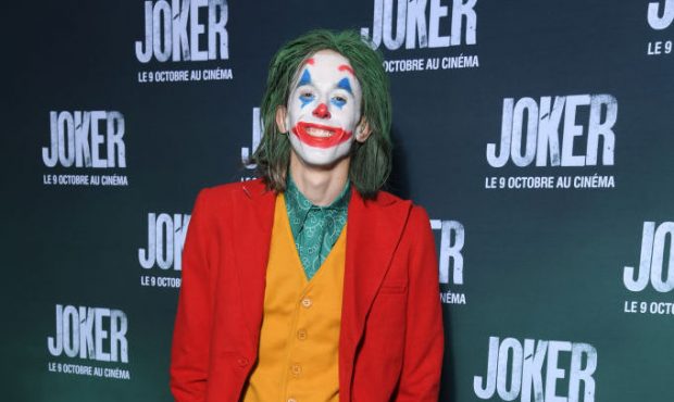 A guest attends the "Joker" Premiere at cinema UGC Normandie son September 23, 2019 in Paris, Franc...
