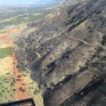 The Francis Fire burn scar can be seen on the mountain above Fruit Heights in Davis County on Sept. 18, 2019 (Photo: US Forest Service)