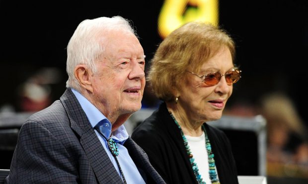 Former president Jimmy Carter and his wife Rosalynn (Photo by Scott Cunningham/Getty Images)...