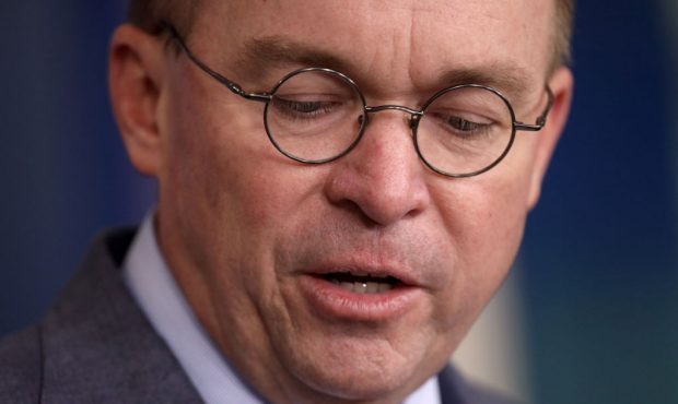 Acting White House Chief of Staff Mick Mulvaney answers questions during a briefing at the White Ho...