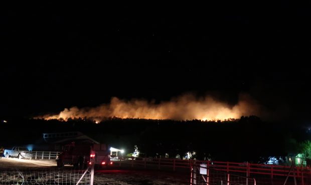 The Spirit Fire burns near Pintura, Utah, in Washington County on Oct. 3, 2019. (Courtesy Utah Divi...