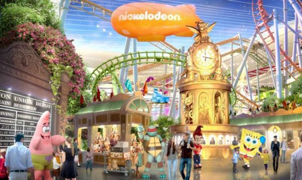 An artist's rendition of the interior of the Nickelodeon Universe theme park set to open in New Jer...