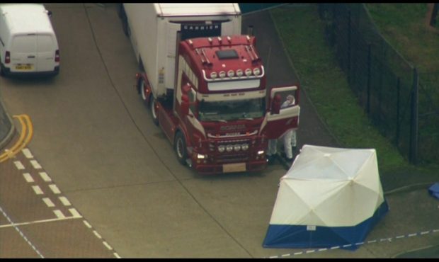 UK police have launched a murder investigation after 39 people were found dead in a truck container...