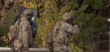 A SWAT team responds to a Murray home after a man allegedly assaulted a child before shooting at the child's parent on Oct. 13, 2019