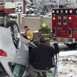 One person was transported to the hospital after a rollover crash in Provo on Nov. 28, 2019. (Photo: Provo Fire & Rescue)