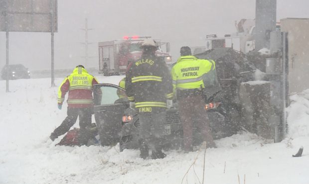 The driver of a car that slid off NB I-15 in Box Elder County has died, according to police. (Mike ...