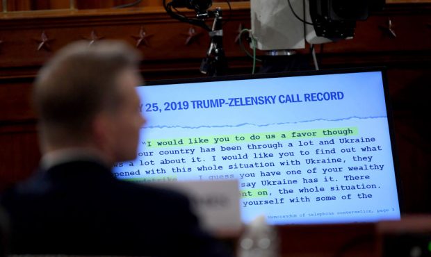 A portion of a phone transcript is displayed as Fiona Hill, the National Security Council’s forme...