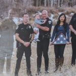 Photograph of Romrell family and police family