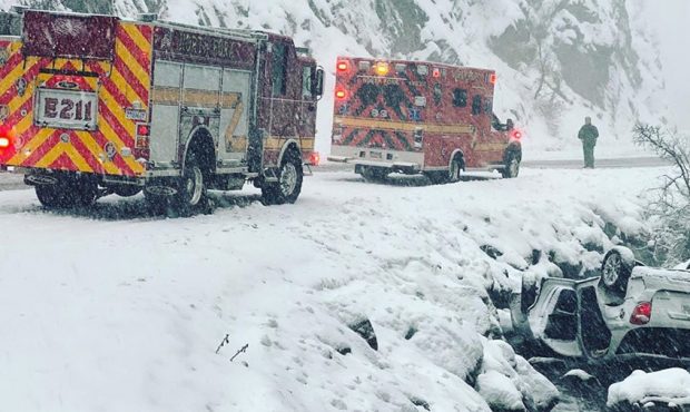 A car rolled off SR-92 in Provo Canyon Friday afternoon. (North Fork Fire Department)...