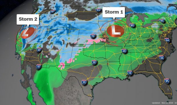 Just in time for Thanksgiving, millions of travelers will get walloped by several storms across the...