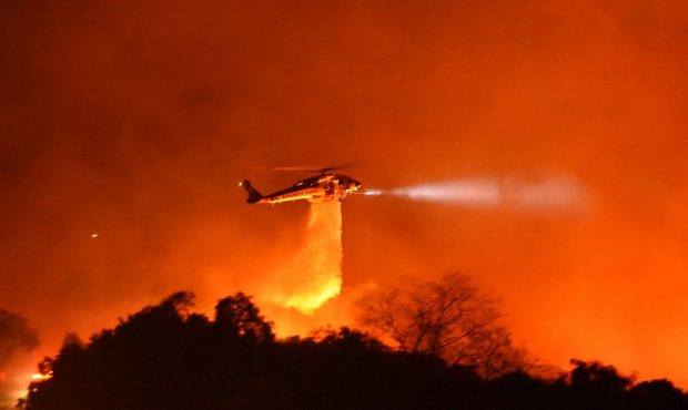 Firefighters in California were battling the flames of the Cave Fire as it scorched thousands of ac...