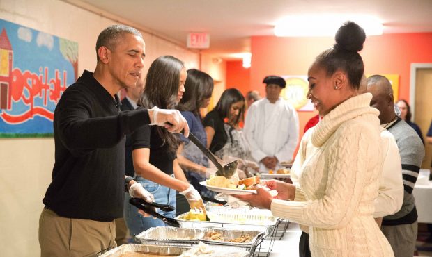 The Obamas wished the country a happy Thanksgiving with family photos and some helpful advice for t...