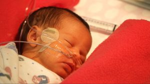 Little baby Evelyn was born six weeks early, weighing 5 pounds, 10 ounces.