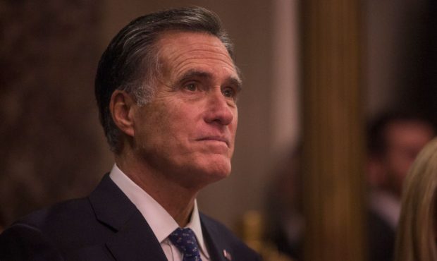 FILE: U.S. Sen. Mitt Romney (R-Utah) (Photo by Zach Gibson/Getty Images)...