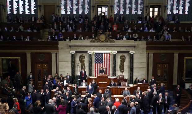The House of Representatives votes on the second article of impeachment of US President Donald Trum...