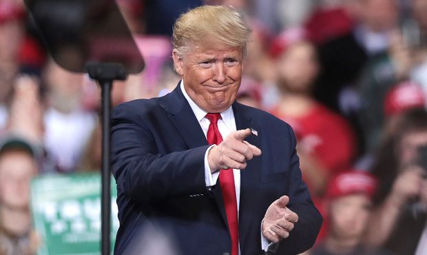 President Donald Trump hosts a Merry Christmas Rally at the Kellogg Arena on December 18, 2019 in B...