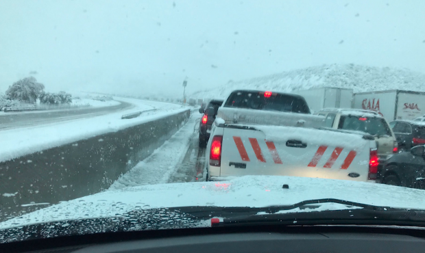 Snowfall Forces Closure Of I-15 Between Las Vegas, Los Angeles
