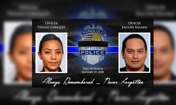Officers Tiffany Enriquez and Kaulike Kalama were shot and killed on Jan. 19, 2020. (Courtesy Honol...