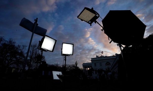 WASHINGTON, DC - JANUARY 08: Television equipment is shown outside the White House at sunrise on Ja...