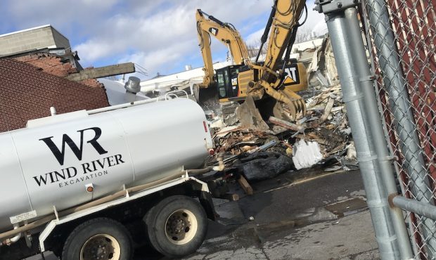 Crews begin the demolition of The Road Home shelter in downtown Salt Lake City on Jan. 27, 2020. (P...