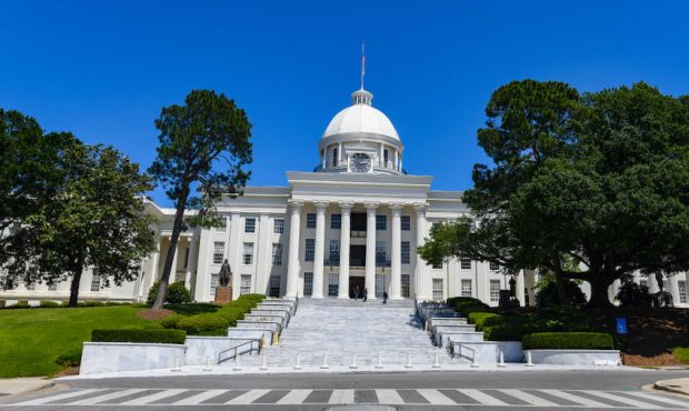 MONTGOMERY, AL - MAY 15: The Alabama State Capitol stands on May 15, 2019 in Montgomery, Alabama. T...