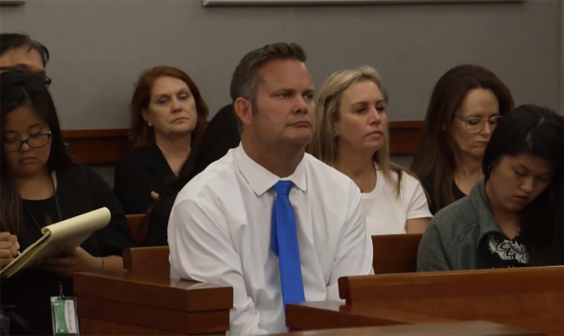FILE — Chad Daybell watches during Lori Vallow's extradition hearing in Hawaii on Feb. 21, 2020....