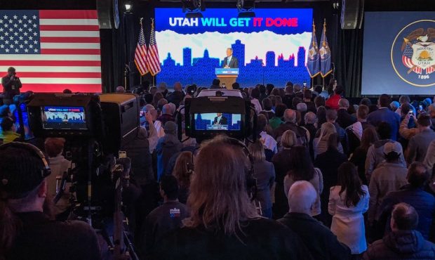 Democratic presidential candidate Mike Bloomberg speaks at a post-debate rally in Salt Lake City on...
