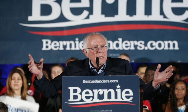 LAS VEGAS, NEVADA - FEBRUARY 21: Democratic presidential candidate Sen. Bernie Sanders (I-VT) speak...