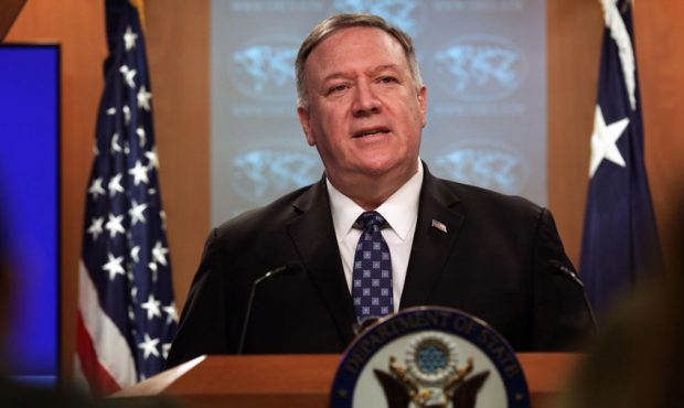 FILE: U.S. Secretary of State Mike Pompeo speaks during a news briefing at the State Department Feb...