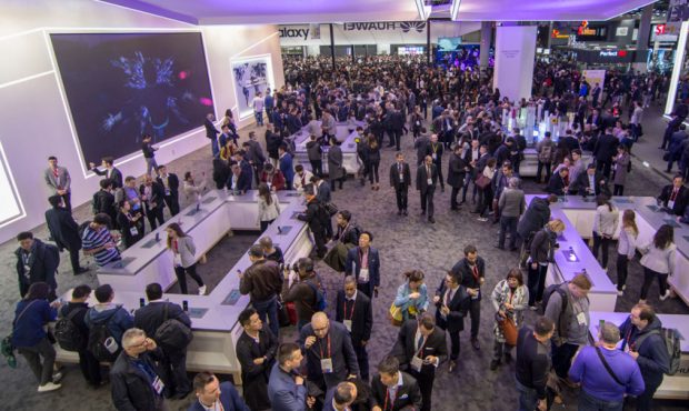 FILE: A general view of the Huawei stand on February 26, 2018 in Barcelona, Spain.  Mobile World Co...