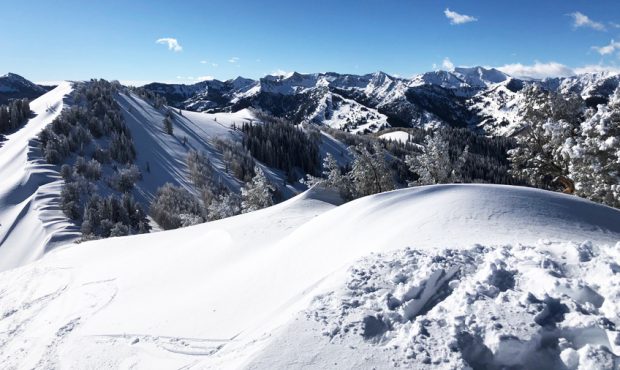 A view of the snowpack from the top of 9990' lift in Park City. (Jed Boal/KSL TV)...