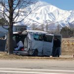 At least one person died and multiple others were injured after a van crash in Salt Lake City on Feb. 25, 2020 (Photo: Jed Boal, KSL TV)