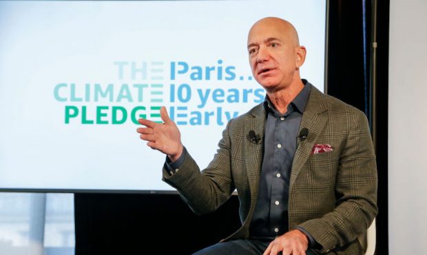 WASHINGTON, DC - SEPTEMBER 19: Amazon CEO Jeff Bezos announces  the co-founding of The Climate Pled...