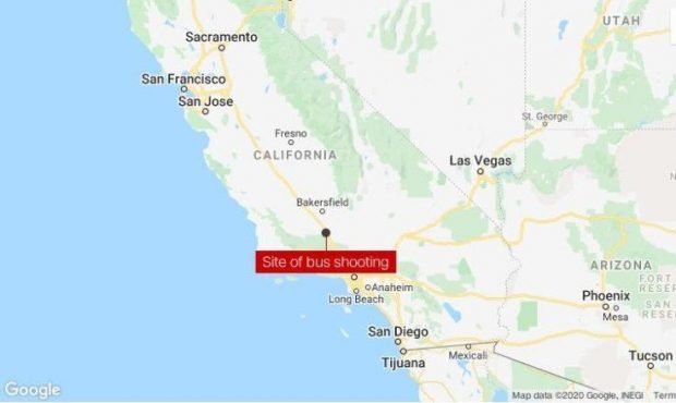 Six passengers on a Greyhound bus headed from Los Angeles to San Francisco were shot early Sunday m...