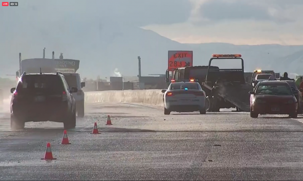 UHP troopers respond to one of the 55 crashes that happened on the tech corridor of I-15 on Feb. 17...