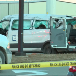At least one person died and multiple others were injured after a van crash in Salt Lake City on Feb. 25, 2020 (Photo: Derek Petersen, KSL TV)
