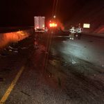 A driver has died after traveling the wrong way on I-80 eastbound in Parleys Canyon, just one mile east of the quarry, and crashing into a semi-truck (Courtesy: Utah Highway Patrol)