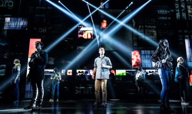 Stephen Christopher Anthony as 'Evan Hansen' and the North American touring company of DEAR EVAN HA...