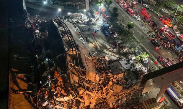 Rescue operations continue in the mangled wreckage of the collapsed hotel in the city of Quanzhou, ...