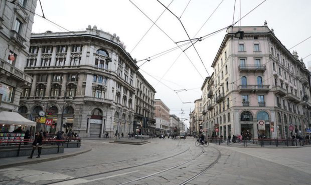 An empty street in the city center on March 08, 2020 in Milan, Italy. Prime Minister Giuseppe Conte...