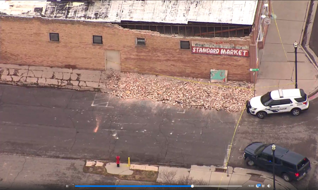 Damage can be seen from the earthquake March 18, 2020 (Photo: Chopper 5)...