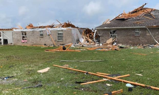 Damage from a suspected tornado that hit Louisiana Easter Sunday. (City of Monroe)...