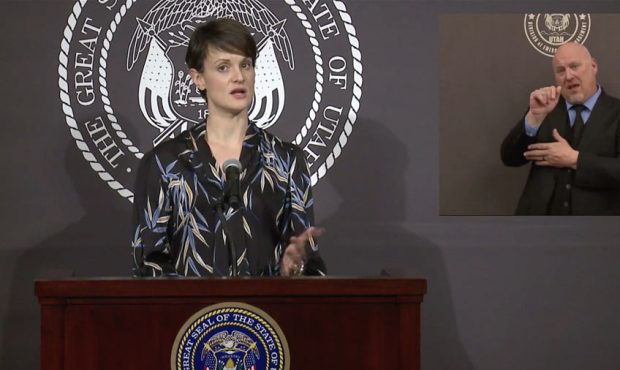 FILE: Utah state epidemiologist, Dr. Angela Dunn, provides an update on the spread of coronavirus o...