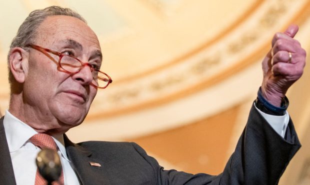 FILE: Senate Minority Leader Chuck Schumer (D-NY) (Photo by Samuel Corum/Getty Images)...