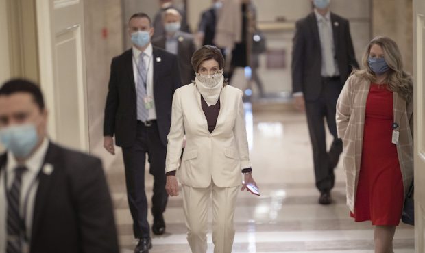 WASHINGTON, DC - APRIL 23: U.S. Speaker of the House Nancy Pelosi (D-CA) arrives at the U.S. Capito...