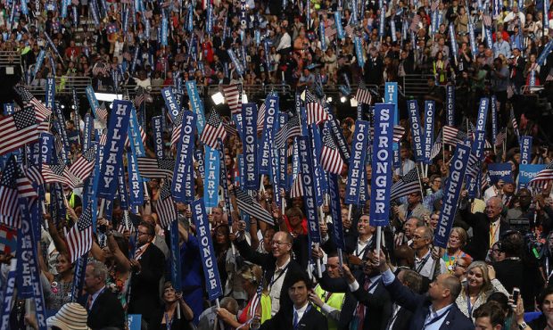 FILE: The Democratic Convention on July 28, 2016, in Philadelphia. (Photo by Justin Sullivan/Getty ...