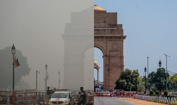 The Indian capital New Delhi -- which frequently tops the world's most polluted city lists -- saw a...