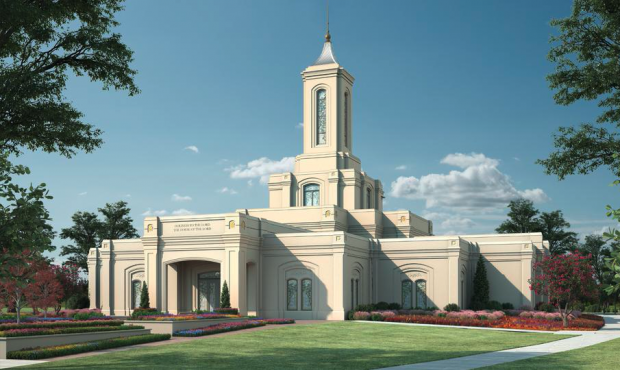 Rendering of the Moses Lake Washington Temple (Intellectual Reserve, Inc.)...